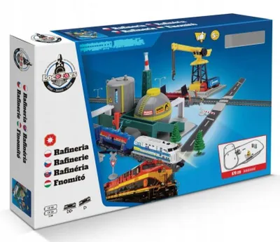 Produktbild von Dromader Rafineria Eisenbahnset erweiterbar mit 670cm Schienen