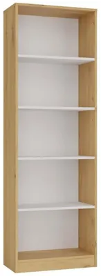 Zdjęcie produktu dla Wąski regał RAUNO - 60 cm, dąb rzemieślniczy / biały