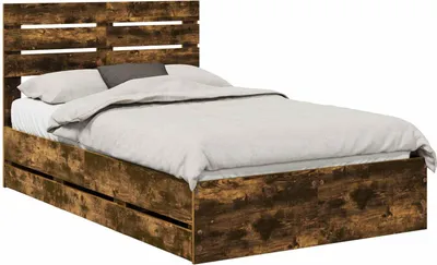 Zdjęcie produktu dla vidaXL Rama łóżka z dębu wędzonego 135 x 190 cm Drewno inżynieryjne