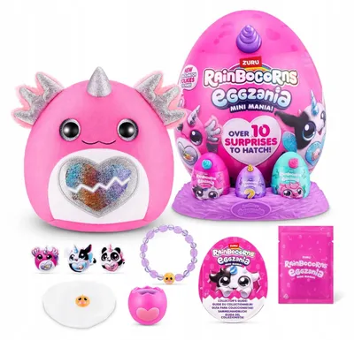 Obrázok produktu pre Zuru Rainbocorns Eggzania Mini Mania Axolotl, plyšová hračka, prekvapenie