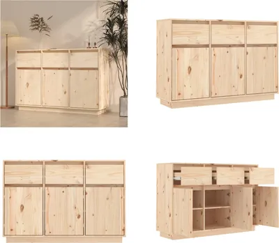 Produktbild von vidaXL Sideboard 110x34x75 cm Massivholz Kiefer - Sideboard - Sideboards - Lagerschrank - Sideboard Holz