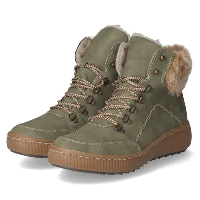 Produktbild von Rieker Damen Schnürstiefeletten/ Winter Boots Grün Synthetik Größe: 37