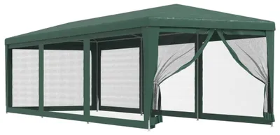 Zdjęcie produktu dla vidaXL Namiot imprezowy z 8 siatkowymi ścianami bocznymi zielony 3x9 m HDPE