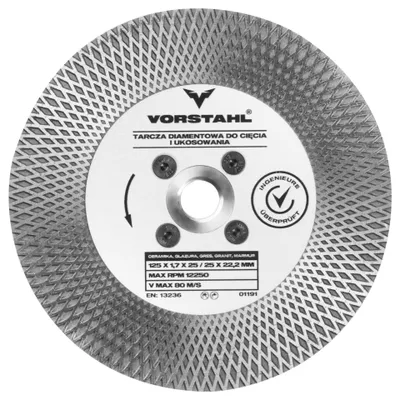 Produktbild von Vorstahl Diamanttrennscheibe 125mm für Fliesen Trennen Schrägschnitt