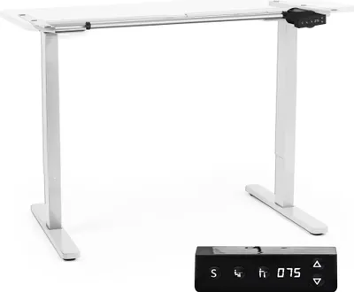 Produktbild von Duronic TM12 WE Elektrisch Höhenverstellbares Tischgestell | Höhenverstellbar 71 116 cm | Ergonomischer Schreibtisch | 4 Speichertasten | 2 Fach Teleskop | 1 Motor Weiß