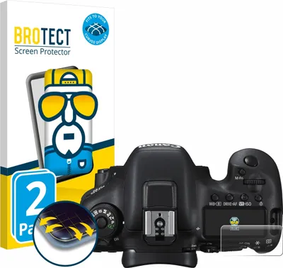 Produktbild von 2x BROTECT Fullscreen Schutzfolie für Canon EOS 7D Mark II (Schulterdisplay) Displayschutz Folie Fullcover Klar Transparent