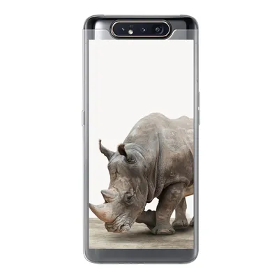 Produktbild von MuchoWow® Handyhülle Schutzhülle Hülle für Samsung Galaxy A80 Nashorn - Jungen - Wildtiere - Kinder - Mädchen - Tiere Silikon Softcase Handy Hülle - Schutzdeckel