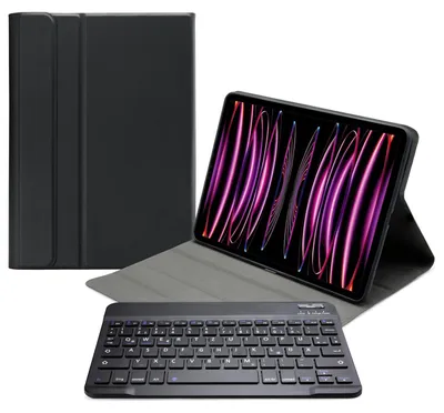 Zdjęcie produktu dla Obudowa z klawiaturą Bluetooth, odłączana, do Apple iPad Pro 11 (2024/2025), czarna, układ QWERTZ