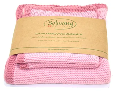 Produktbild von Solwang FRAME ANTIK ROSA 2er Set Wischtuch und Handtuch Baumwolle