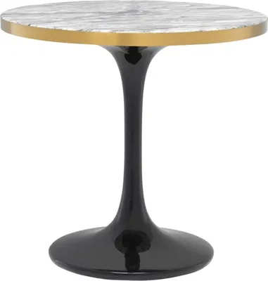 Produktbild von Casa Padrino Luxus Beistelltisch Grau / Messing / Schwarz Ø 55 x H. 52,5 cm - Luxus Möbel