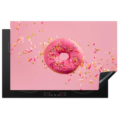 Produktbild von KitchenYeah© Herdabdeckplatte Donut - Rosa - Bonbon , 80x52cm, Küche Deko, Glaskeramikkochfeld Herdabdeckung, Abdeckplatte fùr Kochfeld
