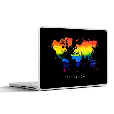 Produktbild von MuchoWow® Laptop Aufkleber Sticker Cover Weltkarte - Stolz - Liebe 40x30 cm - Laptop Dekoration - Selbstklebend