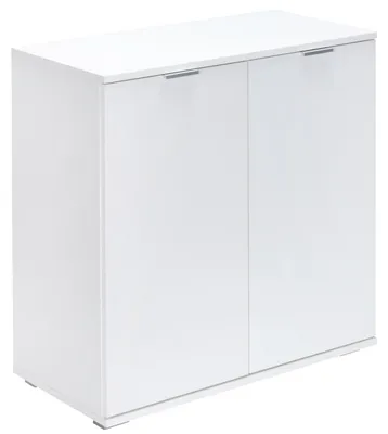Immagine prodotto di CASARIA® Cassettiera Alba 2 Ante con Ripiani 71x74x35cm Comò Armadietto Ufficio Mobiletto Bianco