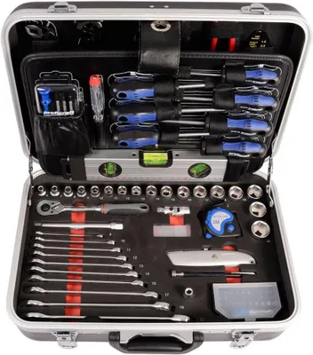 Produktbild von Werkzeugkoffer COMPACT, 164-teilig, mit Werkzeugsatz und Ratschenset