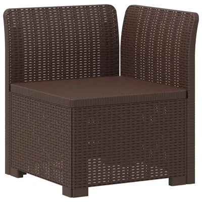 Image de vidaXL Canapé de jardin pour 1 personne, imitation rotin, plastique PP, couleur marron