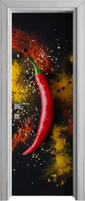 Produktbild von Tür Selbstklebende 70x210 cm Türfolie Türtapete Klebefolie - Paprika Gemüse