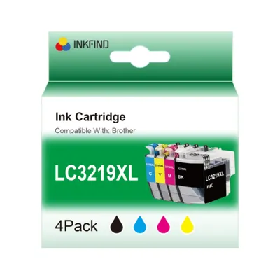 Produktbild von INKFIND LC3219XL Tintenpatrone für BrotherLC3219 BrotherLC3219XL Brother LC3219 Brother LC-3219 Brother LC3217 Multipack mit 4 Stück