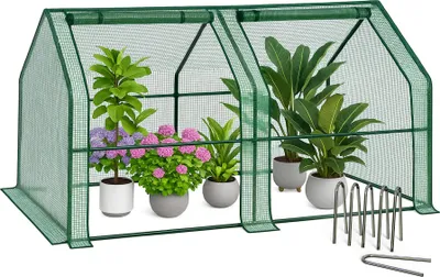 Immagine prodotto di VOUNOT® Mini serra 180x90x90cm, serra in film per balcone, giardino, serra per pomodori Pellicola PE 135g/m², verde