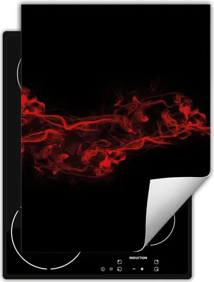 Produktbild von DarHaus Herdabdeckplatte Einteilig Küche Abdeckplatte für Glaskeramikfeld Abdeckung Induktionskochfeld Aufrollbare Matte 40x52 cm, schwarz - rot