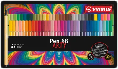 Image de Feutre de coloriage STABILO Pen 68 étui métallique de 66 ARTY