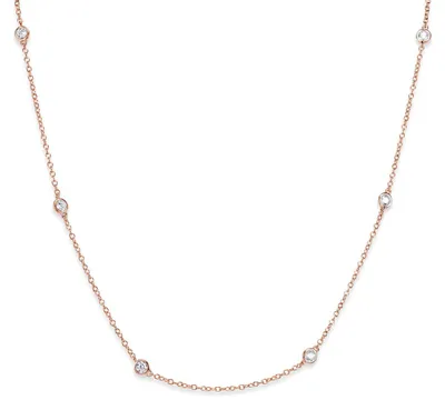 Produktbild von MATERIA Damen Kette Rosegold 925 Silber mit Zirkonia - Frauen Halskette 42-47cm in Schmuck Box CO-29-Rose