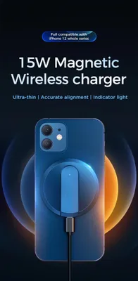 Productafbeelding van DrPhone MAG5 Magnetische Draadloze Oplader - 15W - Compatibel Met Apple iPhone