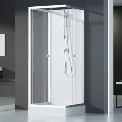 Immagine prodotto di Doccia completa MARWELL Doccia completa White Dream 80 x 80 x 200 cm - set completo incl. piatto doccia e rubinetto - installazione reversibile - sistema di profili in alluminio di alta qualità