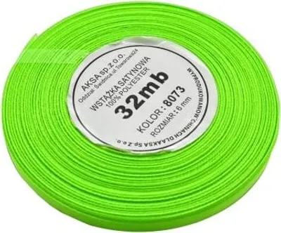 Image de Ruban satiné pour emballer des cadeaux, décoratif, 6 mm, vert vif, 32 m