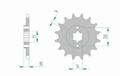 Produktbild von AFAM Stahl Standard Ritzel vorne - 420