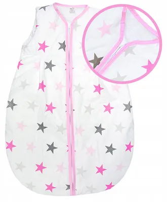 Produktbild von Ankras Baby Schlafsack Ganzjährig 68-74 cm Rosa Sterne