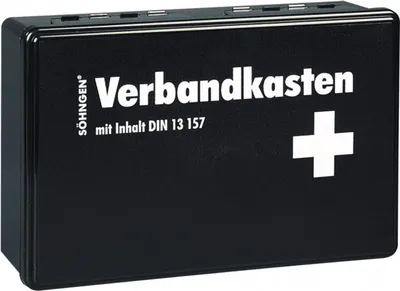 Produktbild von Erste Hilfe Koffer Söhngen 20 Jahre Haltbar DIN 13157 Verbandkasten Kiel schwarz