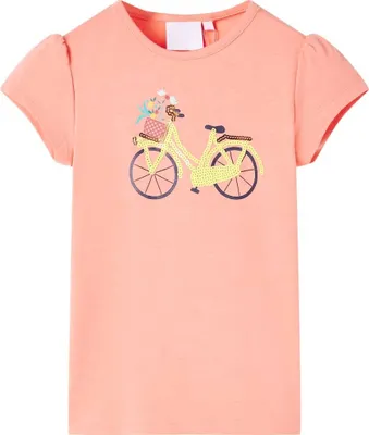 Productafbeelding van Kindershirt 104 neonkoraalkleurig