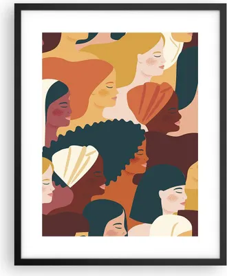 Produktbild von Gerahmtes Poster - Schwarzer Rahmen - Frauen Multikulturalismus Modern - 40x50 cm - Wand Bild - Wanddeko - Wandbilder - Kunstposter - Wandposter - Bilderrahmen - Bilder - Kunstdruck - P2BPA40x50-4500