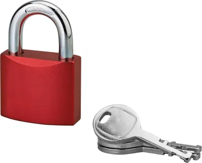 Image de Cadenas à clé Bombe, alu, 40mm, anse acier cémenté, 3 clés - SP