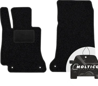 Produktbild von moto-MOLTICO Vorne Fußmatten Auto Velours Autoteppiche Schwarz Automatten Set 2-teilig passend für Mercedes-Benz E-Klasse W213 CLS C257 ab 2016