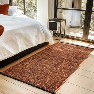 Zdjęcie produktu dla Homebyhome Dywan Bawe?niany Chenille Prany Styl Boho Antypo?lizgowy Mi?kki do Salonu i Sypialni, Rozmiar: 80x150 cm