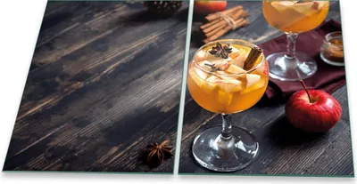 Produktbild von Herdabdeckplatten Glaskeramik Spritzschutz Glas Universal 2teilig 2x40x52 Essen Orange