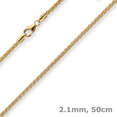 2-1mm-Zopfkette-aus-375-Gelbgold-50cm