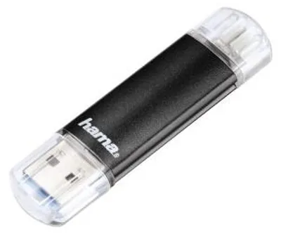 Produktbild von Hama Laeta Twin, 64GB USB-Stick USB Type-A / Micro-USB 3.2 Gen 1 (3.1 Gen 1) Schwarz