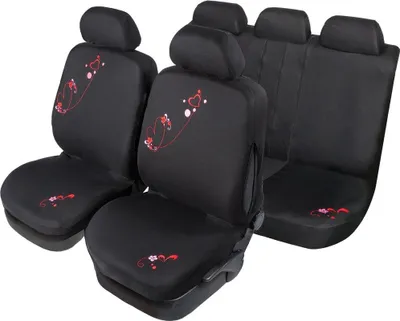 Immagine prodotto di START set completo coprisedili universali glamour nero-rosso