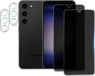 Obrázok produktu pre 2x ochrana obrazovky a fotoaparátu Samsung Galaxy S23, ochrana proti špehovaniu a pancierové sklo, HD ochrana súkromia, tvrdosť 9H