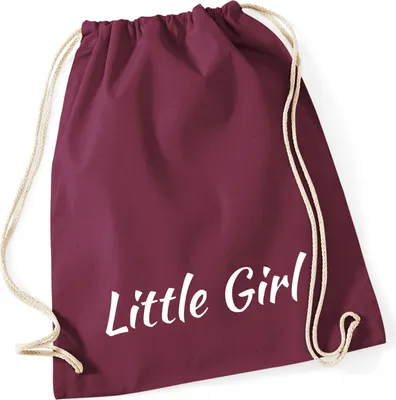 Produktbild von Huuraa Turnbeutel Little Girl Schriftzug 12 Liter Burgundy Baumwolle Rucksack Geschenkidee