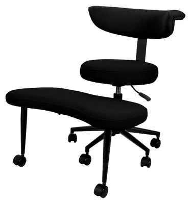 Produktbild von Ergonomischer Kniesitz und Schneidersitz – 360° drehbare Fußstütze, Lordosenstütze für Büro, Yoga und Entspannung zu Hause in Schwarz