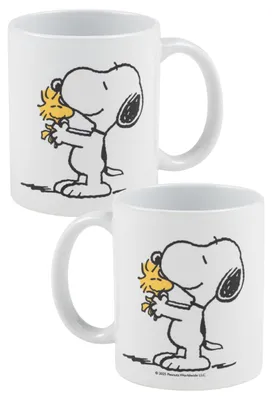 Snoopy & Woodstock Kaffeetasse, Keramik, weiß, 320 ml