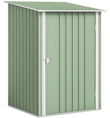 Immagine prodotto di Casetta da Giardino Porta Attrezzi in Acciaio Galvanizzato con Porta, 100x104x160 cm, Verde Chiaro