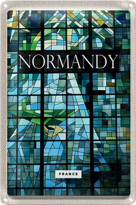 Produktbild von Blechschild Reise 20x30cm Normandy Frnace Mosaik Kunst