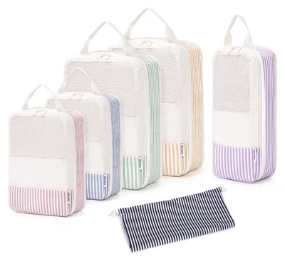 Immagine prodotto di Set organizer valigia - Cubi di compressione - Impermeabile - 6 pezzi - Varie misure - Per bagaglio a mano e zaini