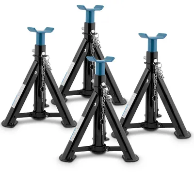 Produktbild von 4 x Bituxx Unterstellbock 2T klappbar verstellbar Auto PKW Wagenheber Abstellböcke 2000kg Schwarz / Blau MS-20100