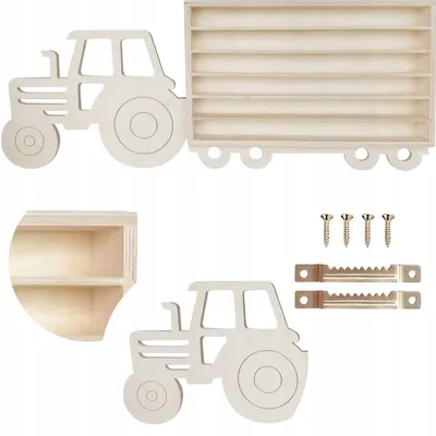 Produktbild von Regal für Modellautos und Traktor, 5 Ebenen stabile Holzvitrine für Spielzeugautos