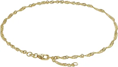 trendor 63263 Fußkettchen 333 Gold Singapur-Muster 2,2 mm breit 1